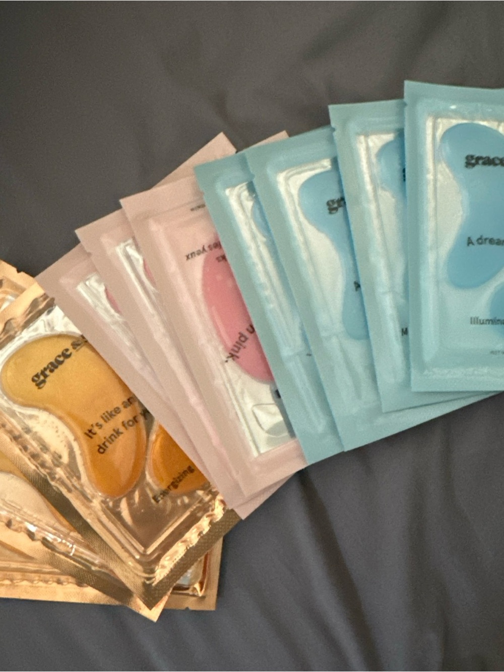 Grace and Stella - Hydrating Eye Gel Pads - Blue, Pink, Gold (Pack)